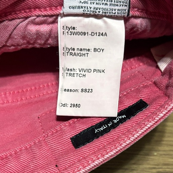 R13 Hot Pink Straight Leg Jeans - Picture 3 of 15